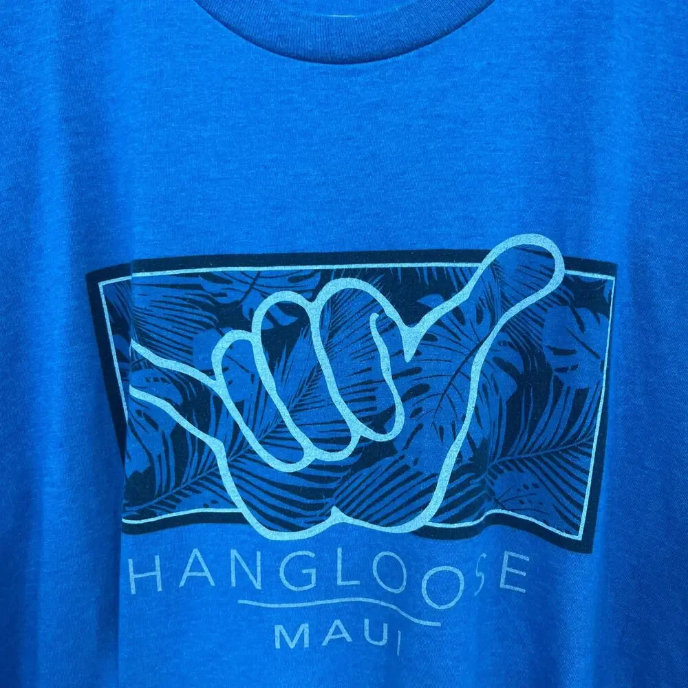Alstyle XL Hang Loose Maui Blue Tee Shirt T-Shirt Short Sleeve - Picture 3 of 4